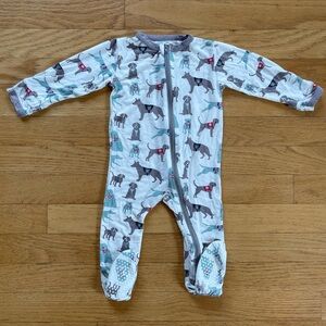 KICKEE PANTS Bamboo Service Dog Zip Up Footie Pajamas